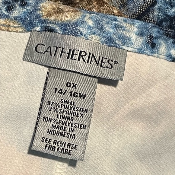 NWT Catherines Multi Tile Sunrise Asymmetrical Tunic Blouse - Picture 8 of 10